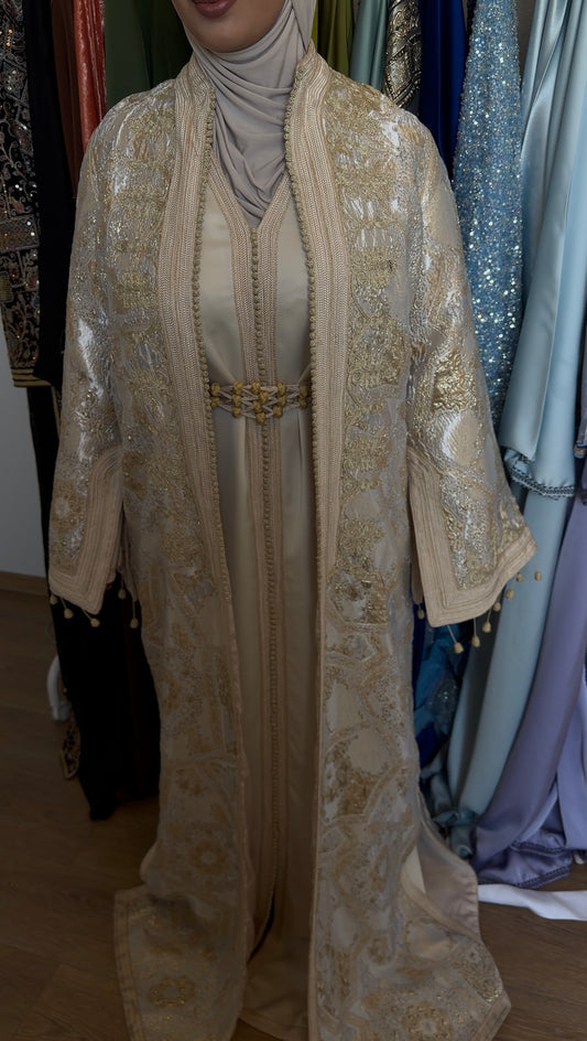 Takchita en brocard beige