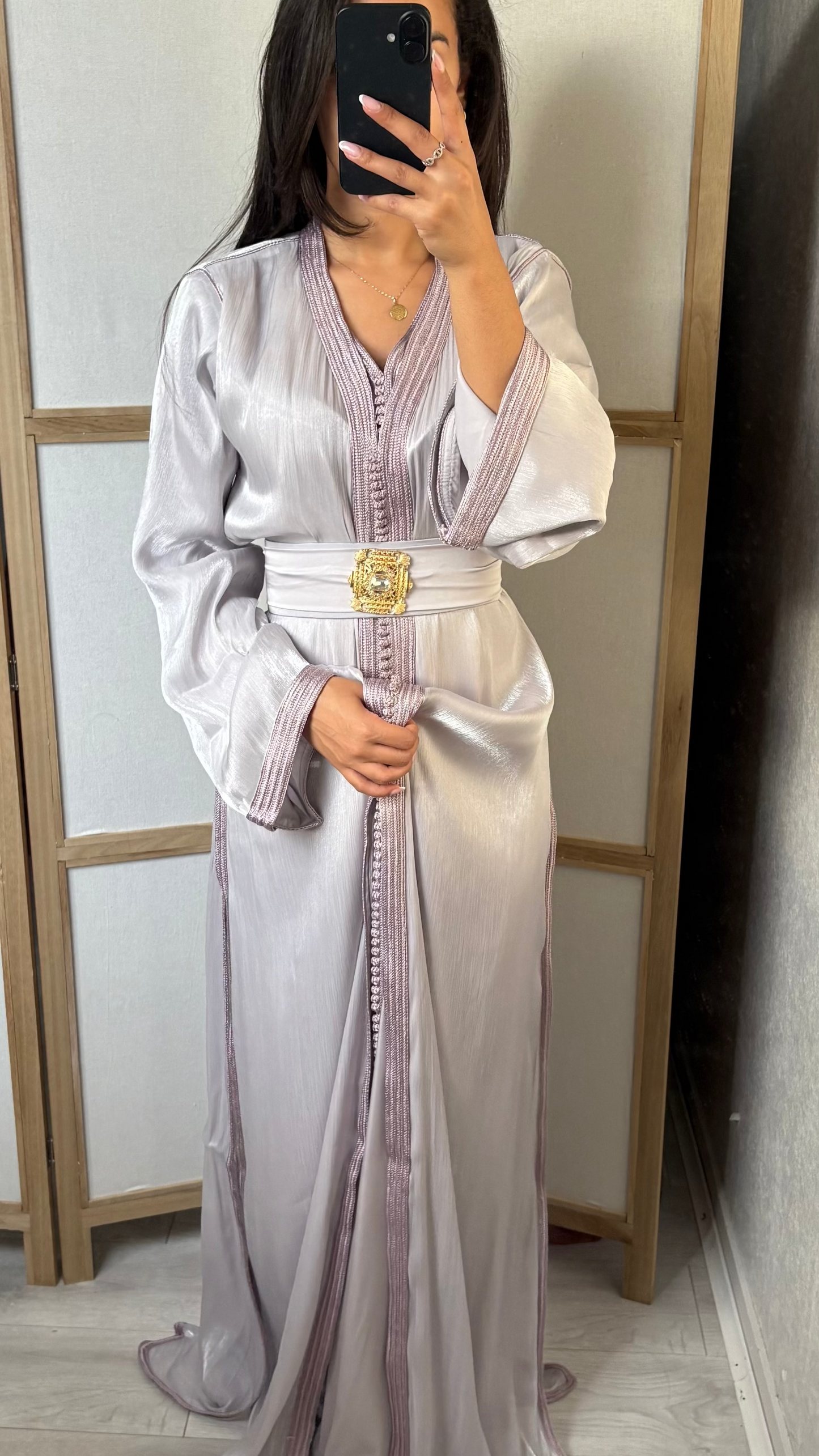Takchita Organza Grise/ Lila