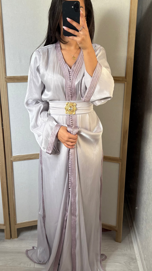 Takchita Organza Grise/ Lila
